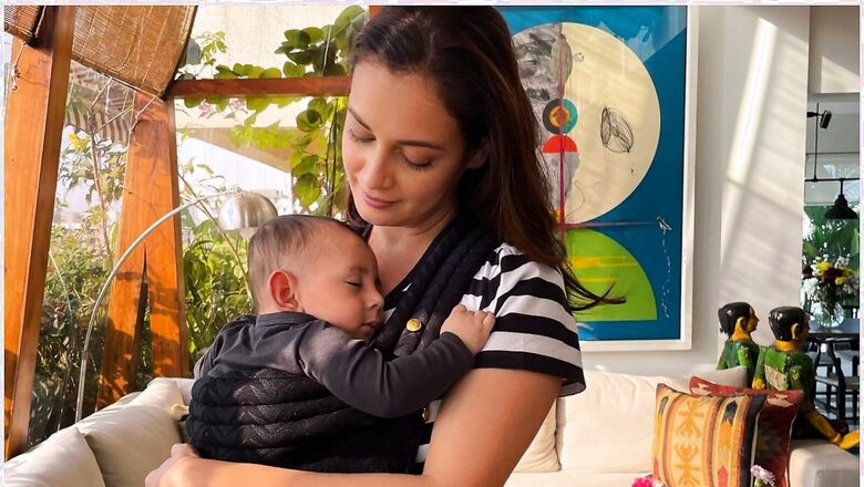 Dia Mirza Can't Stop Gazing at Son Avyaan as Little One Sleeps in Mother's Arms