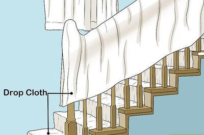 How to Paint a High Ceiling over Stairs