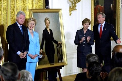 White House Portraits of Bill Clinton, George Bush Moved from Prominent Space to Rarely Used Room