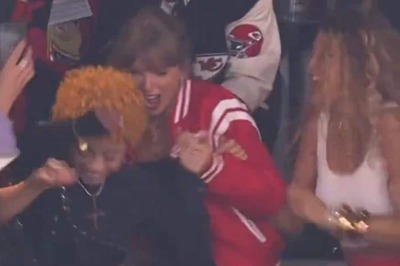 Taylor Swift Almost Falls While Celebrating Travis Kelce's Kansas Chiefs Win at Super Bowl 2024 | Watch