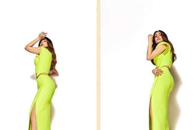 Malaika Arora Is Summer Ready In Neon Green Crop Top And Slit Pencil Skirt