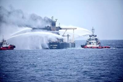 Lankan Navy, Indian Ships Battling Re-ignited Fire on Board MT New Diamond Oil Tanker