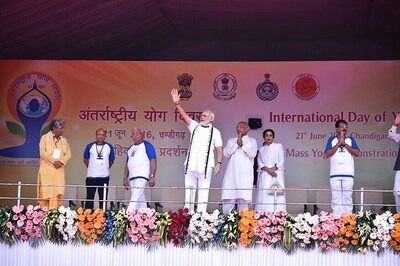 Modi leads Yoga Day Celebrations in Chandigarh: As it Happened
