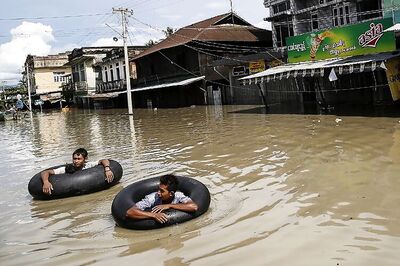 Myanmar rescuers race to flood zones, 46 dead
