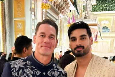 John Cena Smiles Bright Posing With Ahan Shetty At Anant Ambani, Radhika Merchant’s Wedding