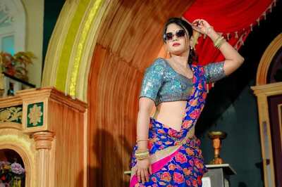 Ariyana Glory Blends Sass With Style In Multicoloured Saree, Sneakers And Sunglass