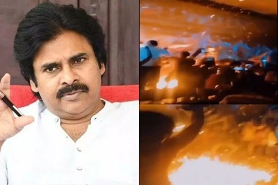 Pawan Kalyan's Fans Light Fire Inside Theatre For Cameraman Gangatho Rambabu's Re-release | Video