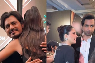 It’s Sacred Games Reunion: Nawazuddin Siddiqui, Kubbra Sait Share Warm Hug At Mumbai Event