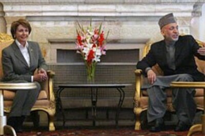 Karzai meets Pelosi, talks peace