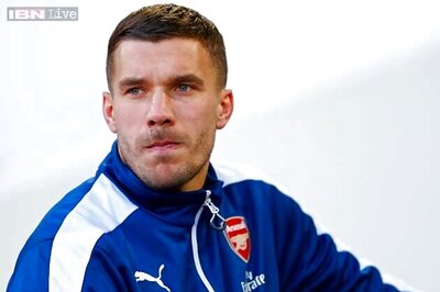 Lukas Podolski meets Inter Milan's boss and says goodbye to Arsenal