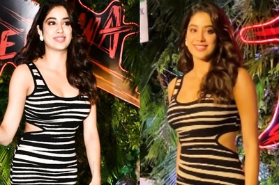 Janhvi Kapoor Stuns In Sexy Bodycon Dress With Thigh-high Slit At Bhediya Screening; Watch Video