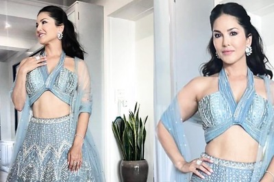 Sunny Leone Looks Gorgeous in an Elegant Blue Lehenga for Vikram Bhatt’s Daughter Krishna Bhatt’s Wedding