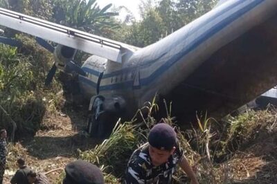 Myanmar Military Aircraft Skids Off Runway at Mizoram Airport; 6 Injured | On Cam