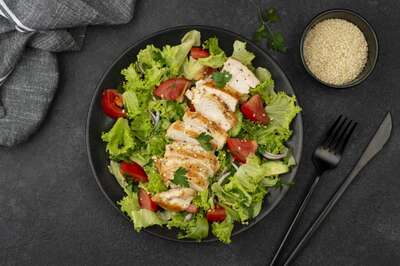 Easy to Make Chicken Xacuti Salad with Honey Poppy Dressing