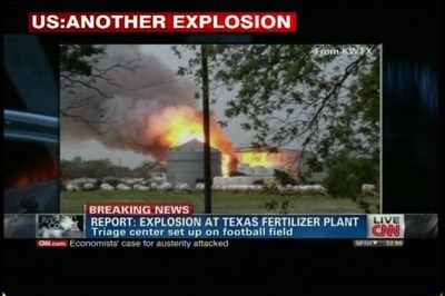 US: 2 dead, 100 injured in Texas fertilizer plant explosion