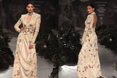 Athiya Shetty Looks Beautiful In Anamika Khanna's Embroidered Couture Ensemble