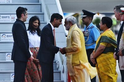 Union Minister Choubey Greets British PM Sunak with 'Jai Siyaram'