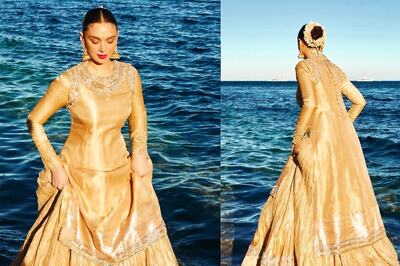 Cannes Throwback: Aditi Rao Hydrai Channels Her Bibbojaan Energy In A Golden Gharara Set