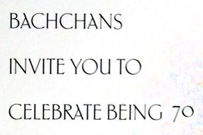 Amitabh Bachchan's 70th birthday party invite