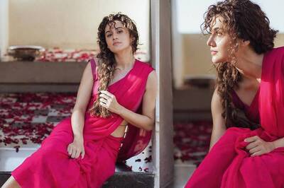 Taapsee Pannu Is Every Bit Of A Showstopper In A Chic Red Silk Saree, See Pics