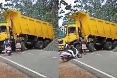 Woman, On A Scooty, Collides With A Parked Truck In This Hilarious Video