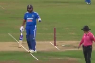 'Viru, Thigh Pad Diya Kya Pehla Four?': Surprised Rohit Sharma Stuck on 0 After Umpire Denies Him Boundary; Watch
