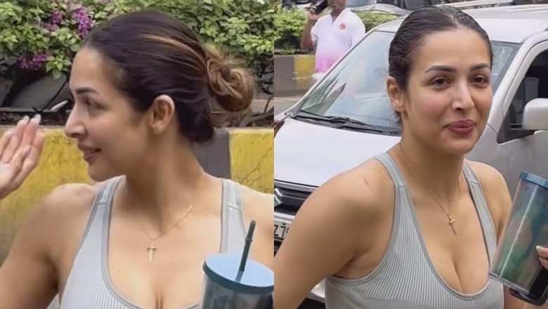 Sexy! Malaika Arora Flaunts Ample Cleavage In A Grey Bra As She Hits The Gym; Watch Viral Video