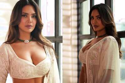 Sexy! Esha Gupta Looks Ethereal In A White Choli With Plunging Neckline, See Hot Photos
