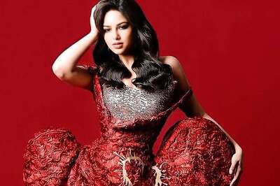 Harnaaz Sandhu Goes Bold In This Thigh-Slit Red Gown; Pics