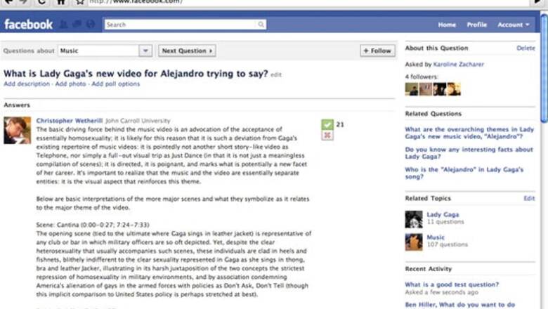 Facebook Questions to provide answers