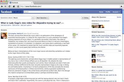 Facebook Questions to provide answers