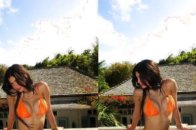 Kylie Jenner's Orange Beachwear With Holographic Nails Is Pure Goals