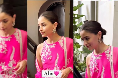 Alia Bhatt Embraces Desi Elegance in a Graceful Pink Suit with Floral Motifs