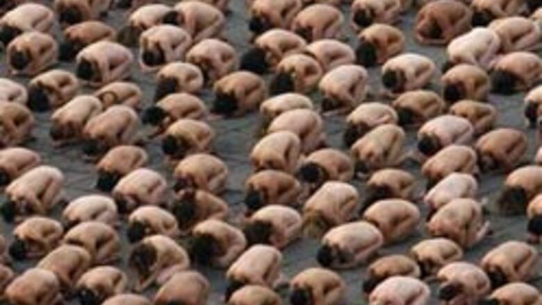 Thousands strip for a photo shoot