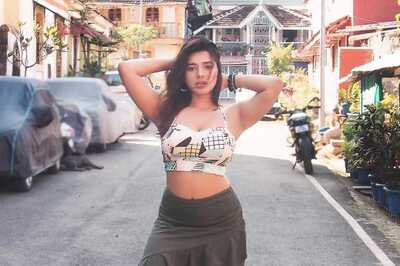 Ketika Sharma Slays In Printed Bralette And Ruffle Wrap Skirt For Her Vacay Look