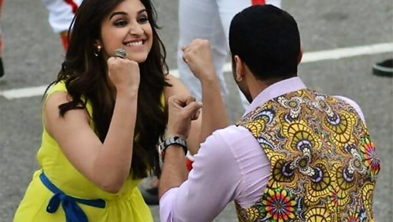 Snapshot: Parineeti Chopra, Aditya Roy Kapur shoot for a song for 'Daawat-e-Ishq'