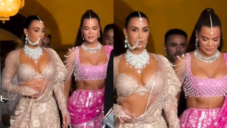 Kim And Khloe Kardashian Leave For Anant Ambani-Radhika Merchant's Reception In Lehengas; Watch