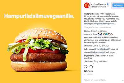 McDonald's Launches its First-ever Vegan Sandwich in Finland