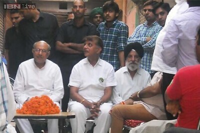 Haryana election diary: At a public meeting with Jind MLA Dr Hari Chand Middha