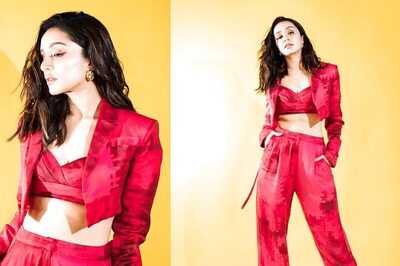 Shraddha Kapoor Paints The Town Red With Fiery Abstract Pantsuit