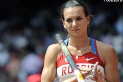 Isinbayeva, Kenyans top busy track day on Monday