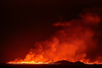 Volcano Erupts In Southwestern Iceland Again, Spewing Red Lava Through New Fissure | WATCH