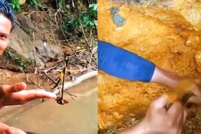 Man Digs Out Small Shiny Stones In A Mine, Internet Wonders If It's Gold