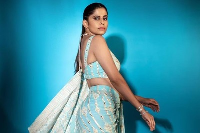 Actress Sai Tamhankar Looks Ravishing In This Blue Mirror Work Saree