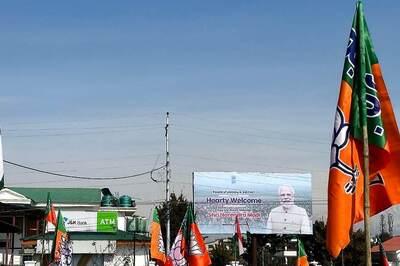 BJP Flags Dot Srinagar Ahead of PM Modi’s Mega Rally at Open-Air Bakshi Stadium on March 7, Security Tightened
