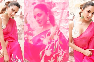 Kiara Advani Is Incredibly Beautiful in a Vivid Pink Saree for 'Satyaprem Ki Katha' Promotions