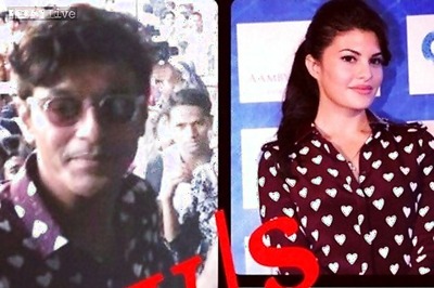 Snapshot: Jacqueline Fernandez tweets a photo of Chunkey Pandey wearing the same heart print shirt as Victoria Beckham