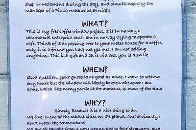 Australian Offers Free Coffee, Chat From His Kitchen Window