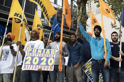 Protest Held Against Pro-Khalistani Group For Burning Indian Constitution in New York