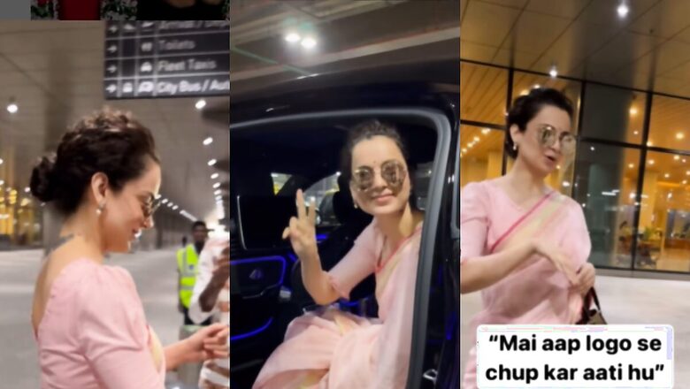 Kangana Ranaut Gets Caught By Paps At The Airport, Says 'Mai Aap Logo Se Chhup Kar Aati Hu'; Watch